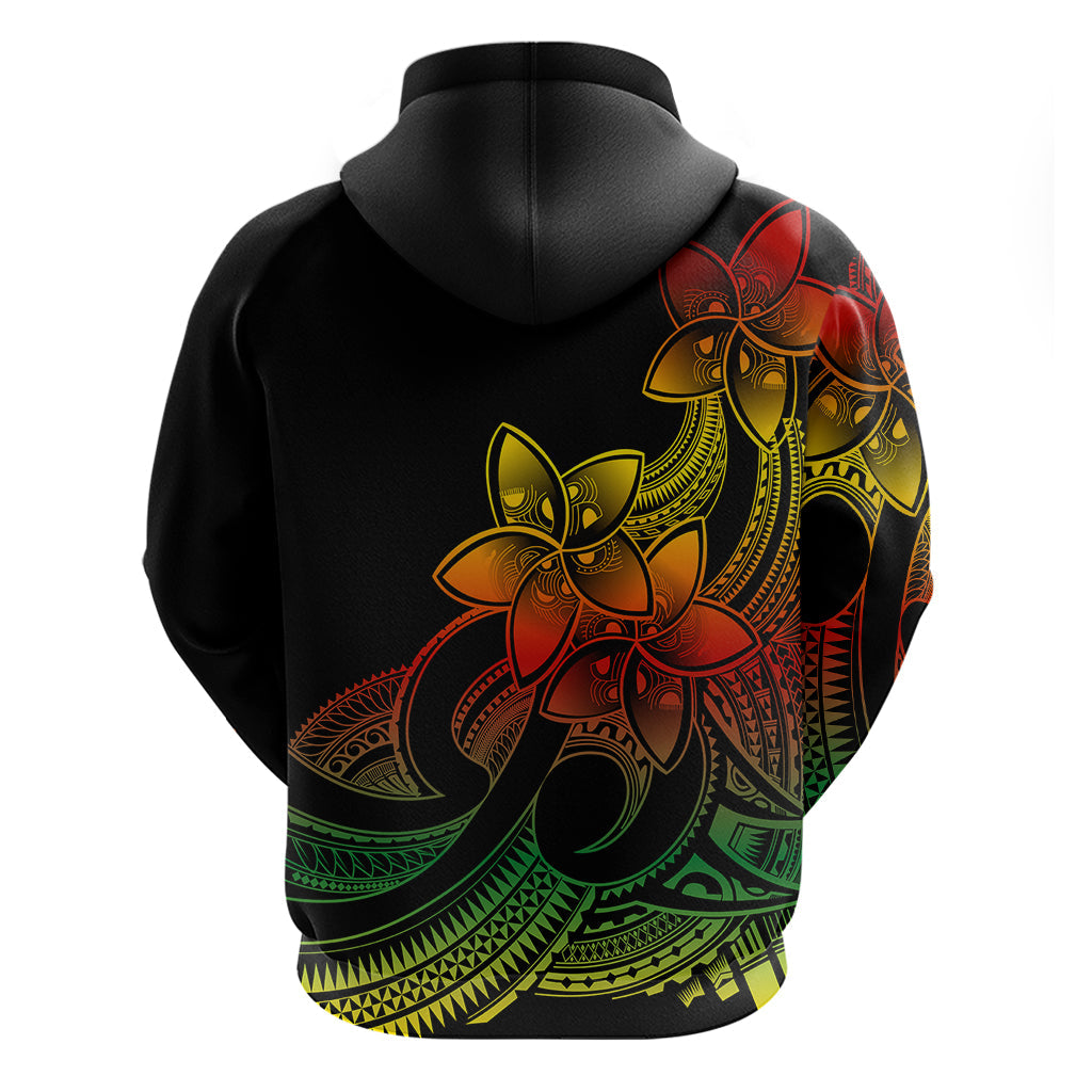 Polynesian Pride Plumeria Flowers Hoodie Polynesian Tribal Reggae Vibe LT9