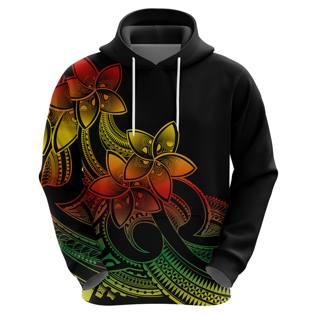 Polynesian Pride Plumeria Flowers Hoodie Polynesian Tribal Reggae Vibe LT9