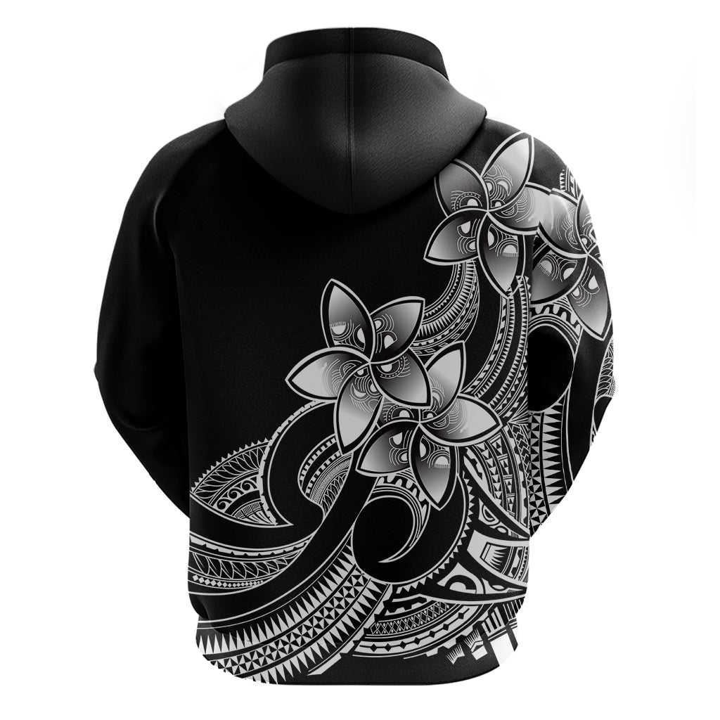 Polynesian Pride Plumeria Flowers Hoodie Polynesian Tribal White Vibe LT9