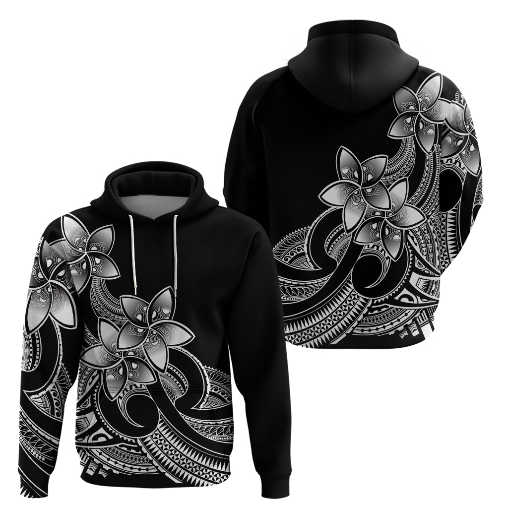 Polynesian Pride Plumeria Flowers Hoodie Polynesian Tribal White Vibe LT9