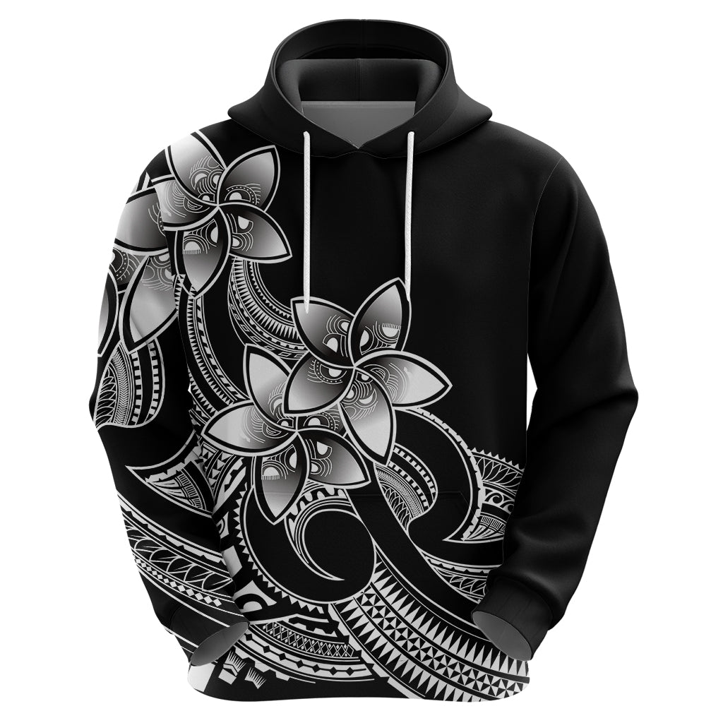 Polynesian Pride Plumeria Flowers Hoodie Polynesian Tribal White Vibe LT9