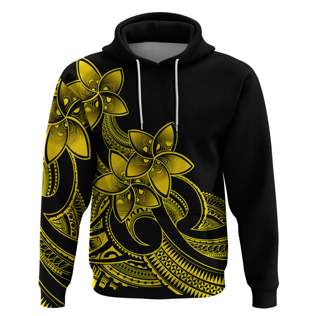 Polynesian Pride Plumeria Flowers Hoodie Polynesian Tribal Yellow Vibe LT9
