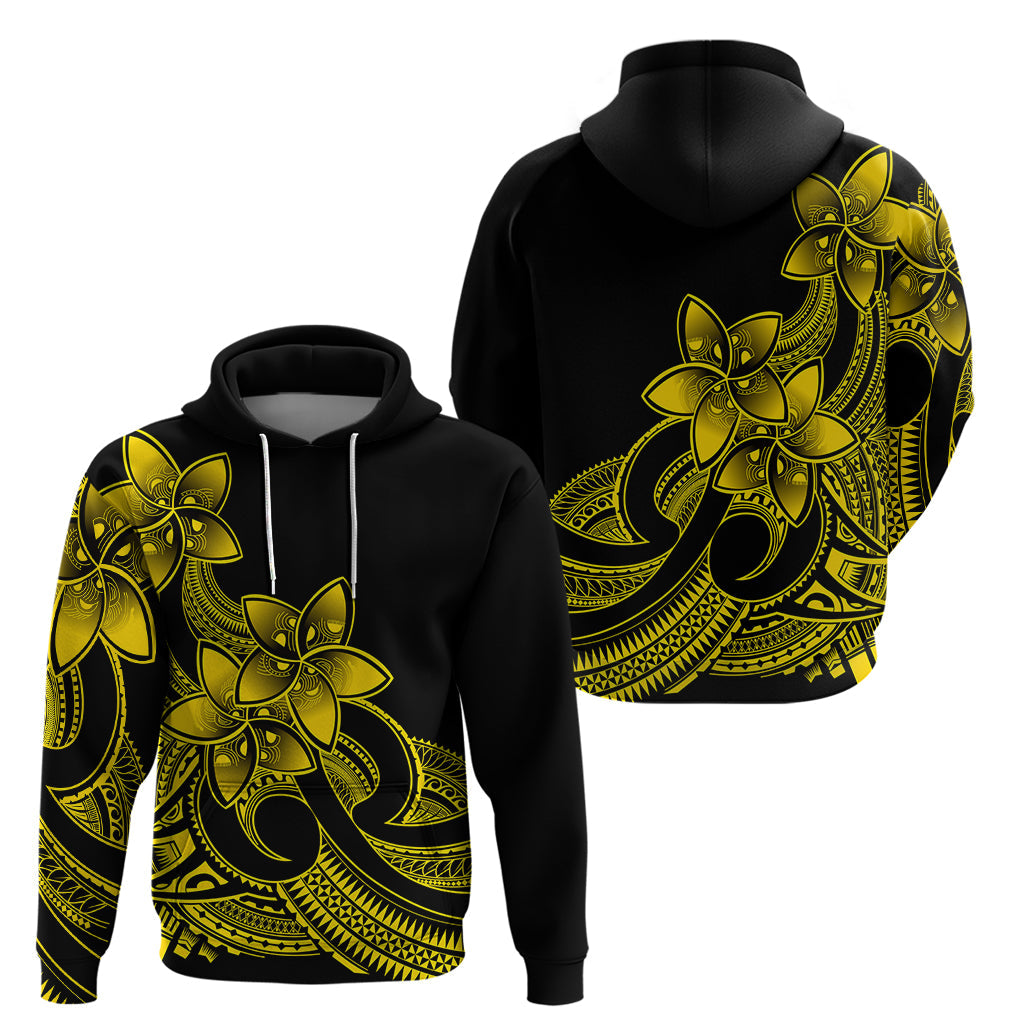 Polynesian Pride Plumeria Flowers Hoodie Polynesian Tribal Yellow Vibe LT9