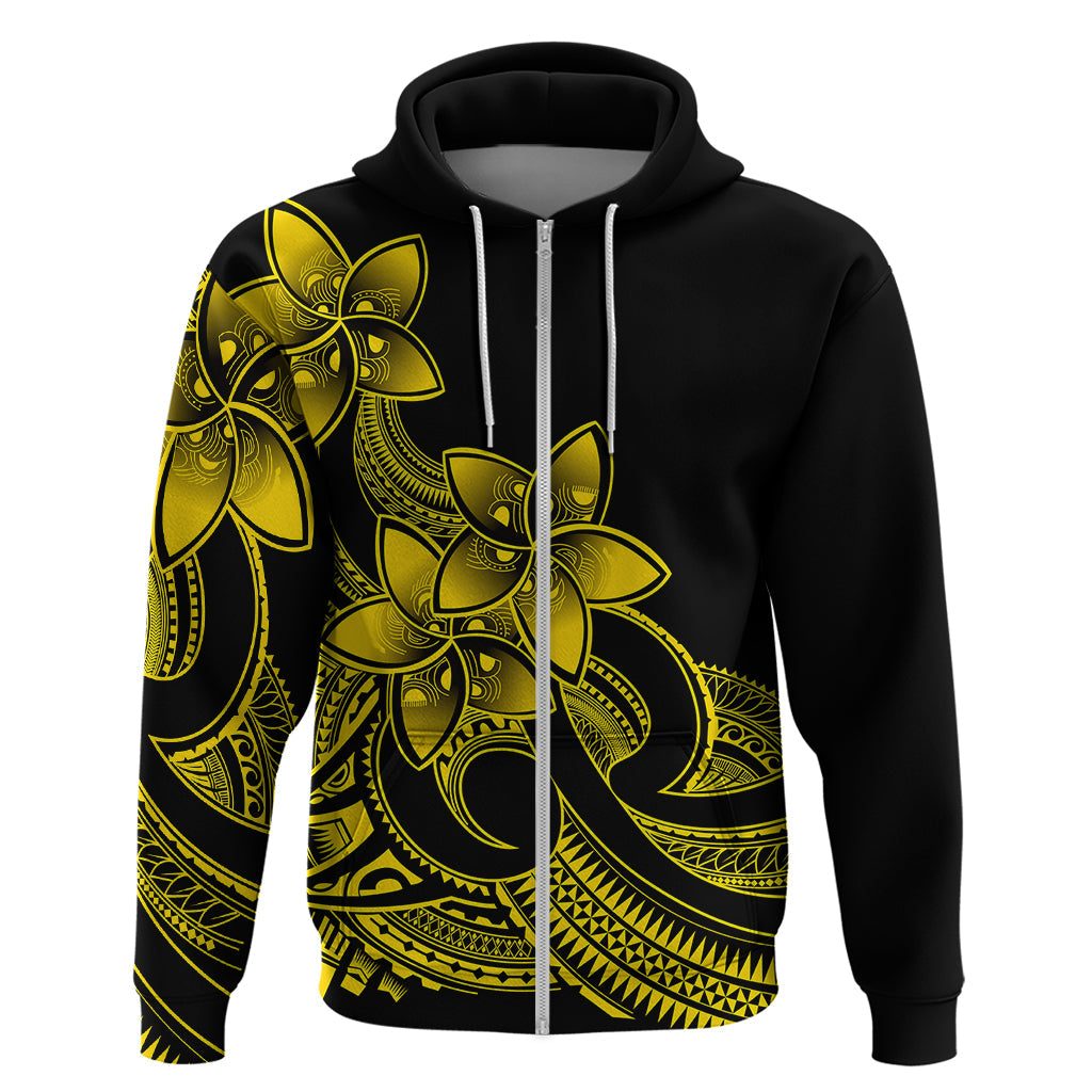 Polynesian Pride Plumeria Flowers Hoodie Polynesian Tribal Yellow Vibe LT9