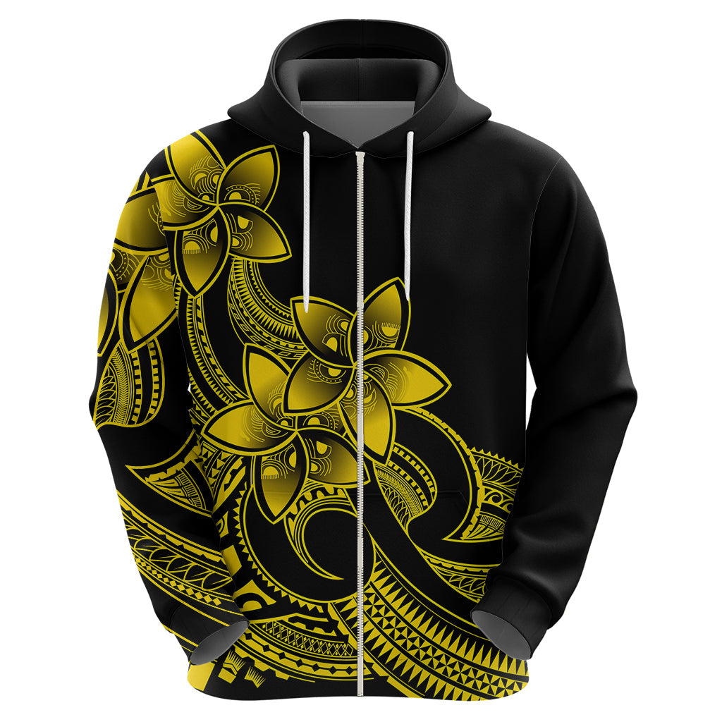 Polynesian Pride Plumeria Flowers Hoodie Polynesian Tribal Yellow Vibe LT9
