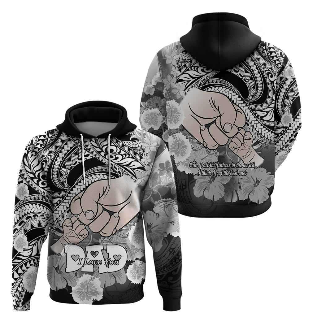 Polynesian Pride Happy Father Day Hoodie I Love You Dad - Polynesian Tribal Black LT9