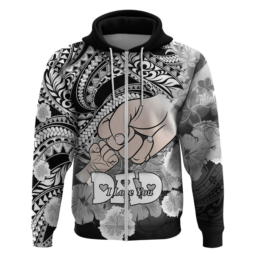 Polynesian Pride Happy Father Day Hoodie I Love You Dad - Polynesian Tribal Black LT9
