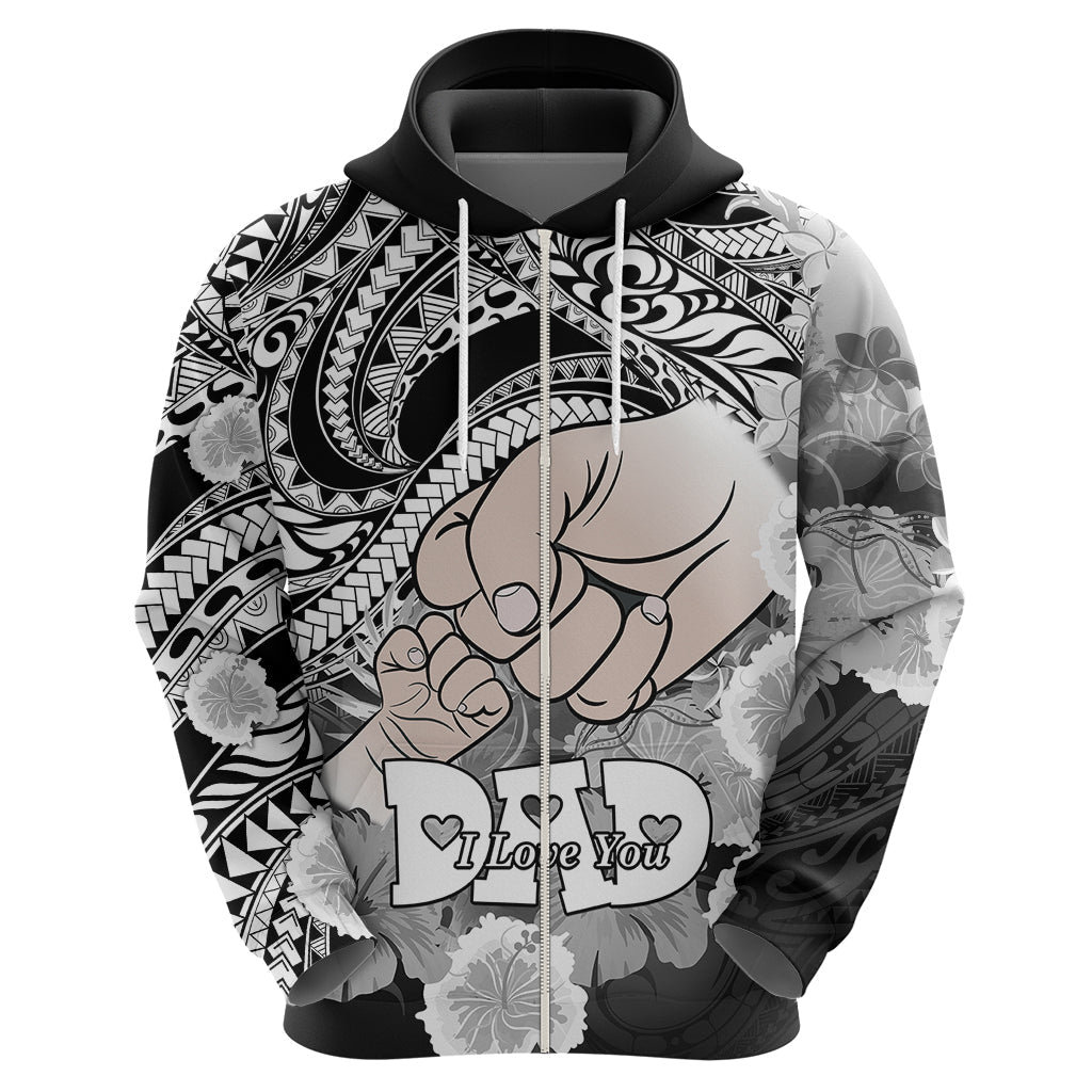 Personalised Polynesian Pride Happy Father Day Hoodie I Love You Dad - Polynesian Tribal Black LT9
