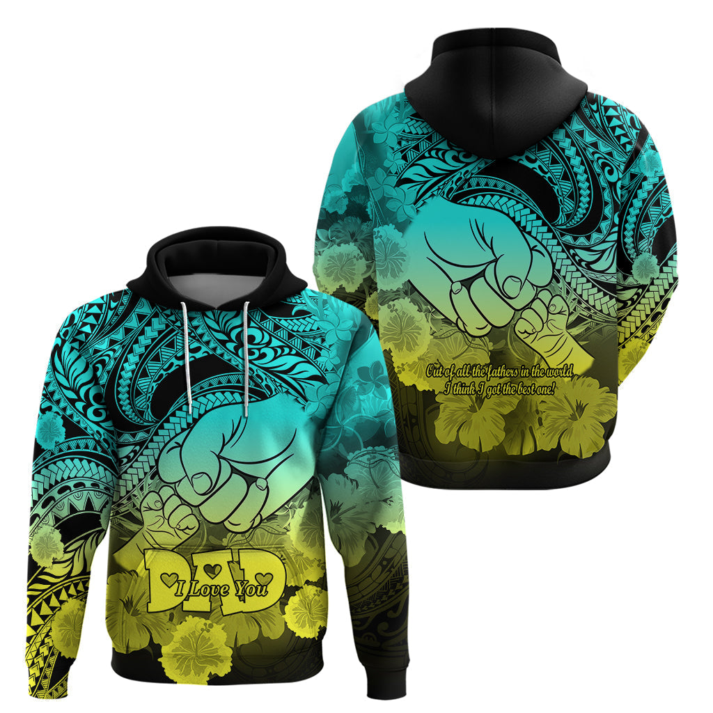 Polynesian Pride Happy Father Day Hoodie I Love You Dad - Polynesian Tribal Gradient 1 LT9