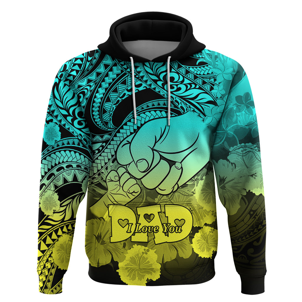 Personalised Polynesian Pride Happy Father Day Hoodie I Love You Dad - Polynesian Tribal Gradient 1 LT9