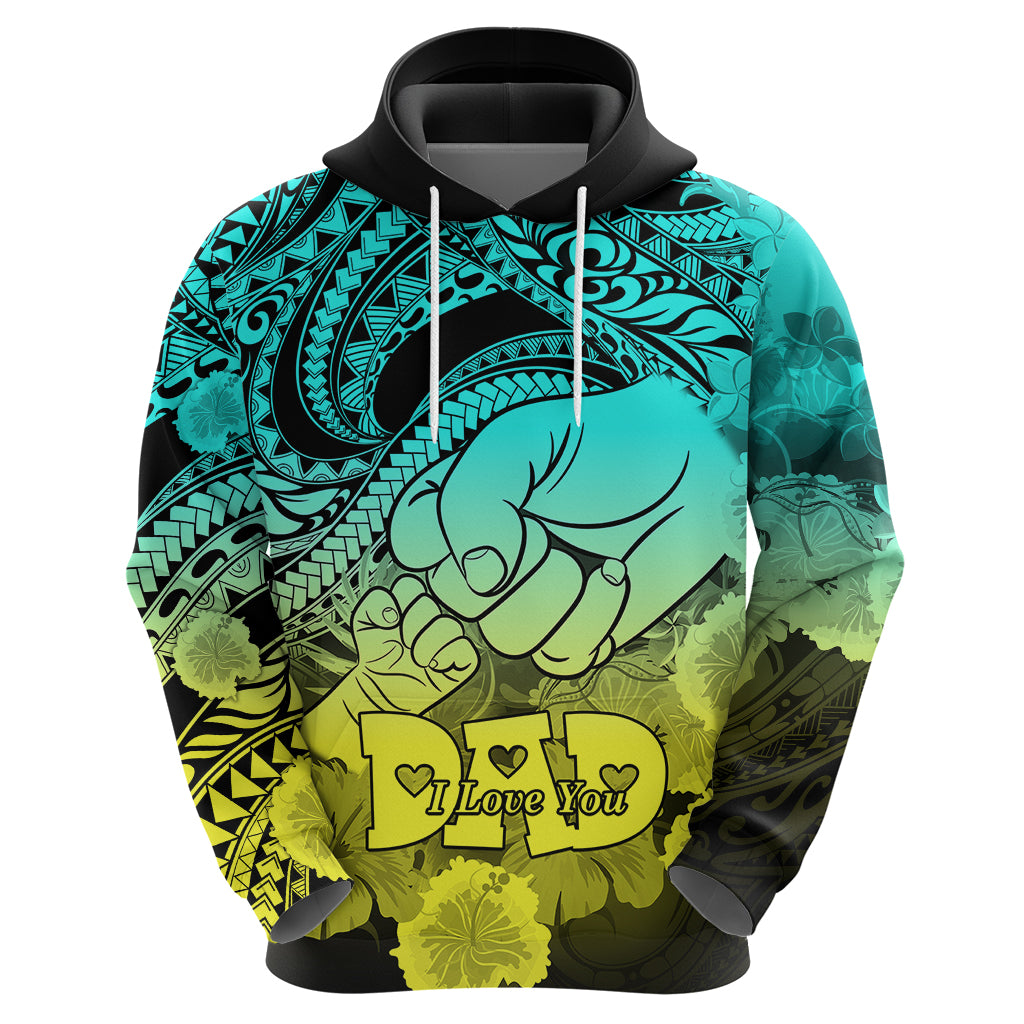 Personalised Polynesian Pride Happy Father Day Hoodie I Love You Dad - Polynesian Tribal Gradient 1 LT9