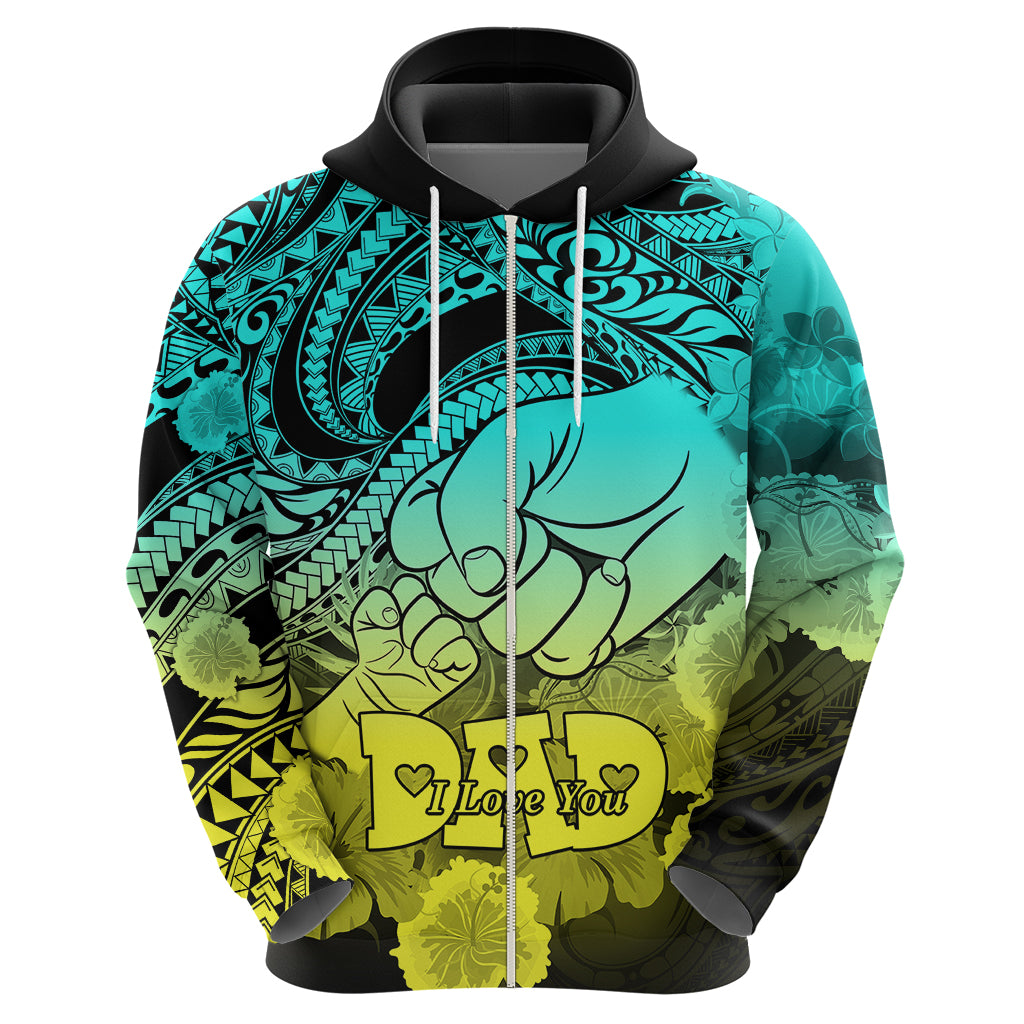 Personalised Polynesian Pride Happy Father Day Hoodie I Love You Dad - Polynesian Tribal Gradient 1 LT9