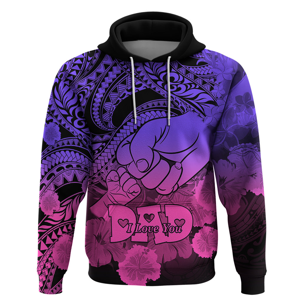 Polynesian Pride Happy Father Day Hoodie I Love You Dad - Polynesian Tribal Gradient 2 LT9