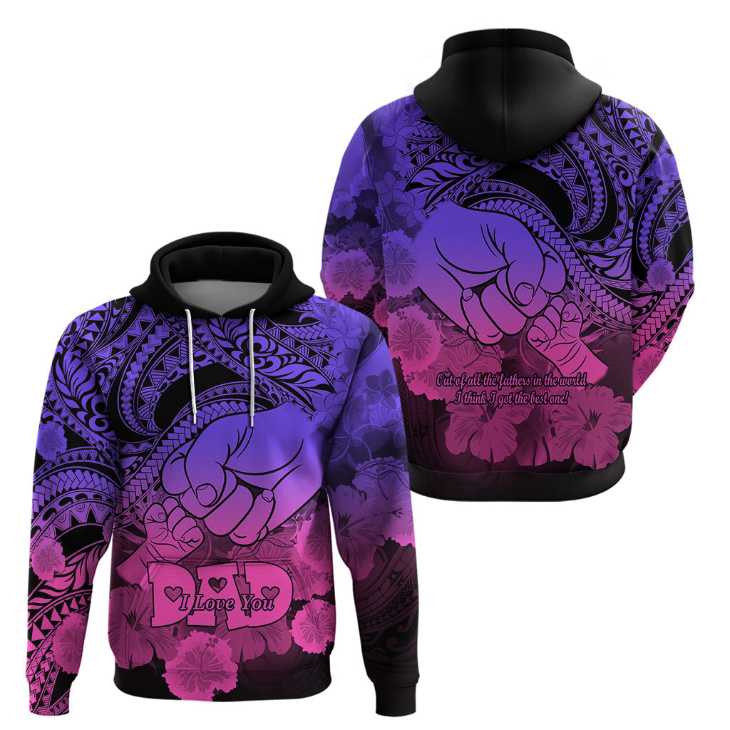 Polynesian Pride Happy Father Day Hoodie I Love You Dad - Polynesian Tribal Gradient 2 LT9
