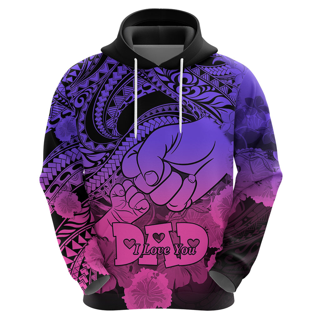 Polynesian Pride Happy Father Day Hoodie I Love You Dad - Polynesian Tribal Gradient 2 LT9