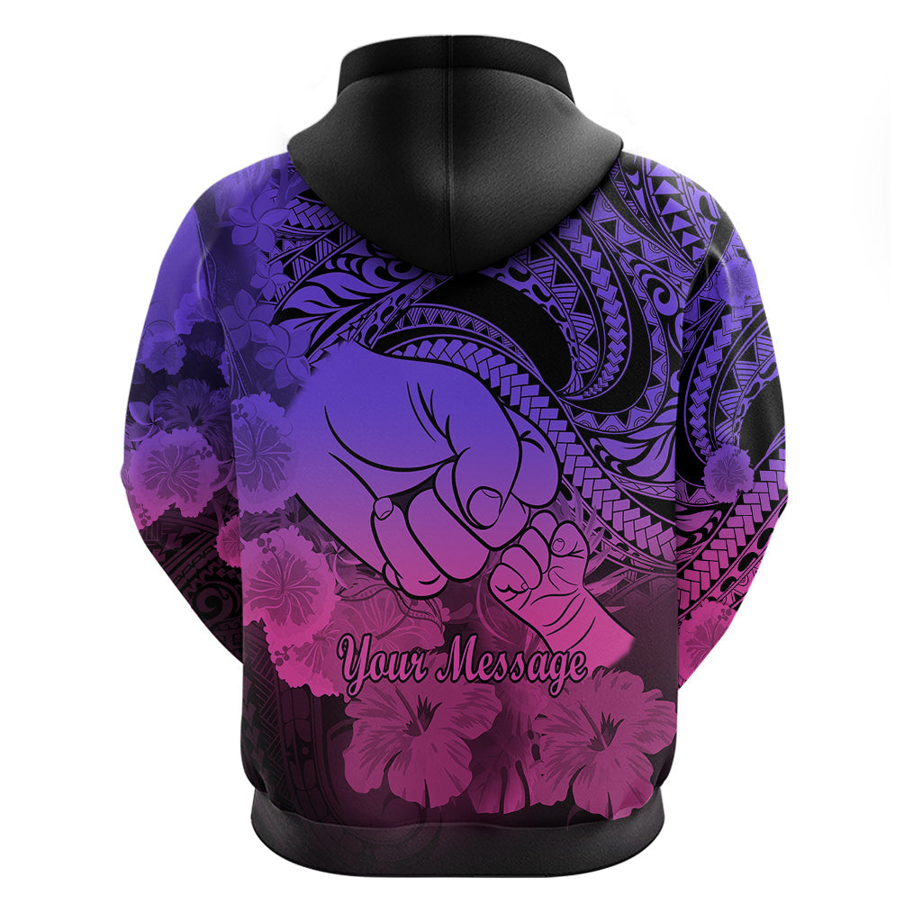 Personalised Polynesian Pride Happy Father Day Hoodie I Love You Dad - Polynesian Tribal Gradient 2 LT9