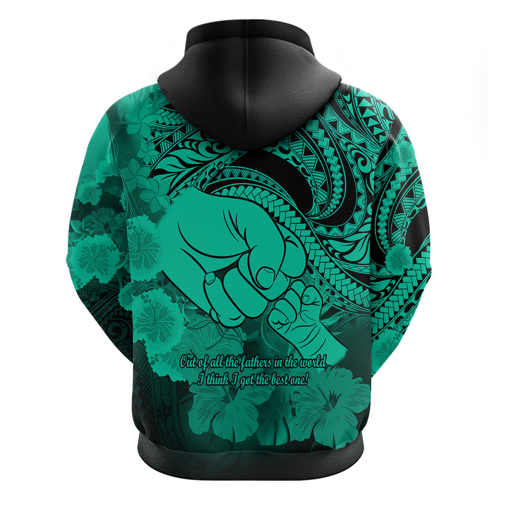 Polynesian Pride Happy Father Day Hoodie I Love You Dad - Polynesian Tribal Green LT9