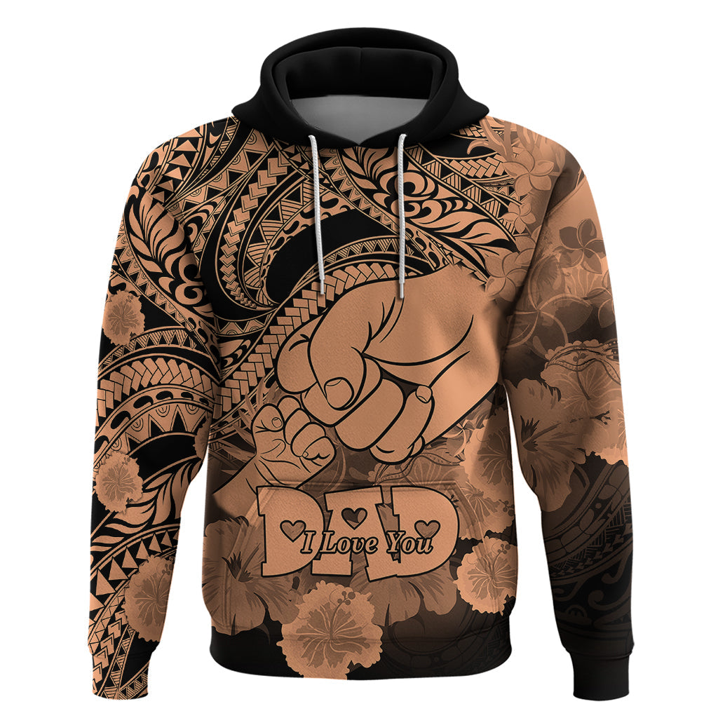 Polynesian Pride Happy Father Day Hoodie I Love You Dad - Polynesian Tribal Nude LT9