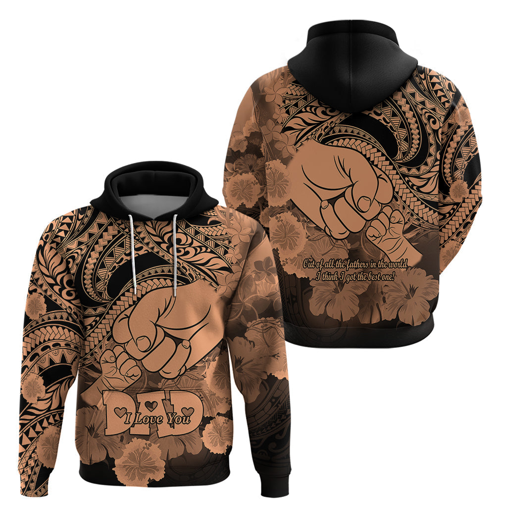 Polynesian Pride Happy Father Day Hoodie I Love You Dad - Polynesian Tribal Nude LT9