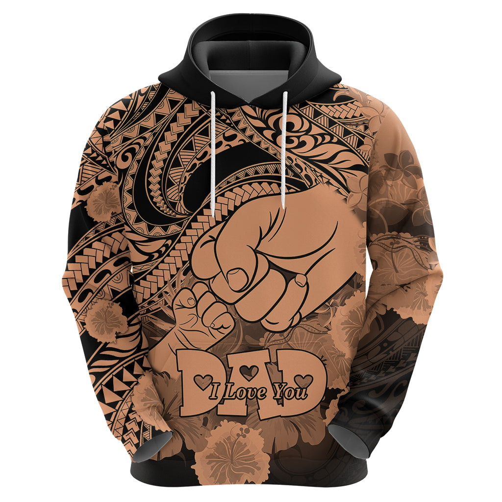 Polynesian Pride Happy Father Day Hoodie I Love You Dad - Polynesian Tribal Nude LT9