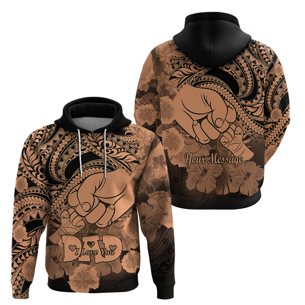 Personalised Polynesian Pride Happy Father Day Hoodie I Love You Dad - Polynesian Tribal Nude LT9