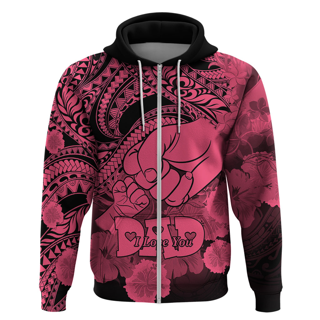 Polynesian Pride Happy Father Day Hoodie I Love You Dad - Polynesian Tribal Pink LT9