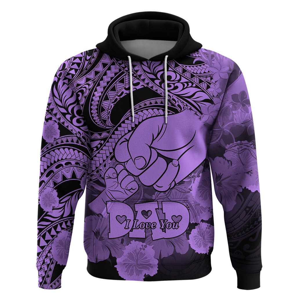 Polynesian Pride Happy Father Day Hoodie I Love You Dad - Polynesian Tribal Purple LT9