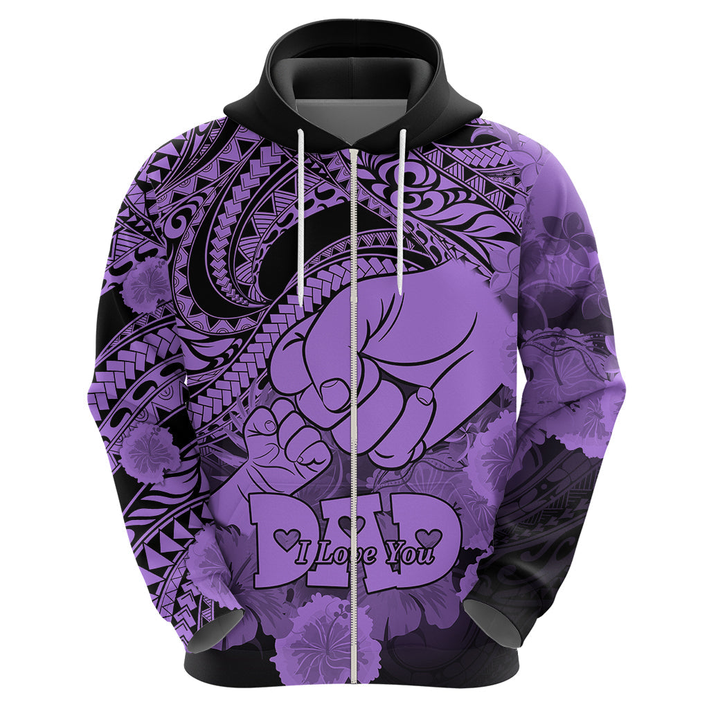 Polynesian Pride Happy Father Day Hoodie I Love You Dad - Polynesian Tribal Purple LT9