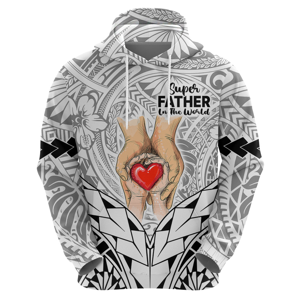 Polynesian Father's Day Gift For Dad Hoodie Super Father In The World - Black Polynesian Pattern LT9