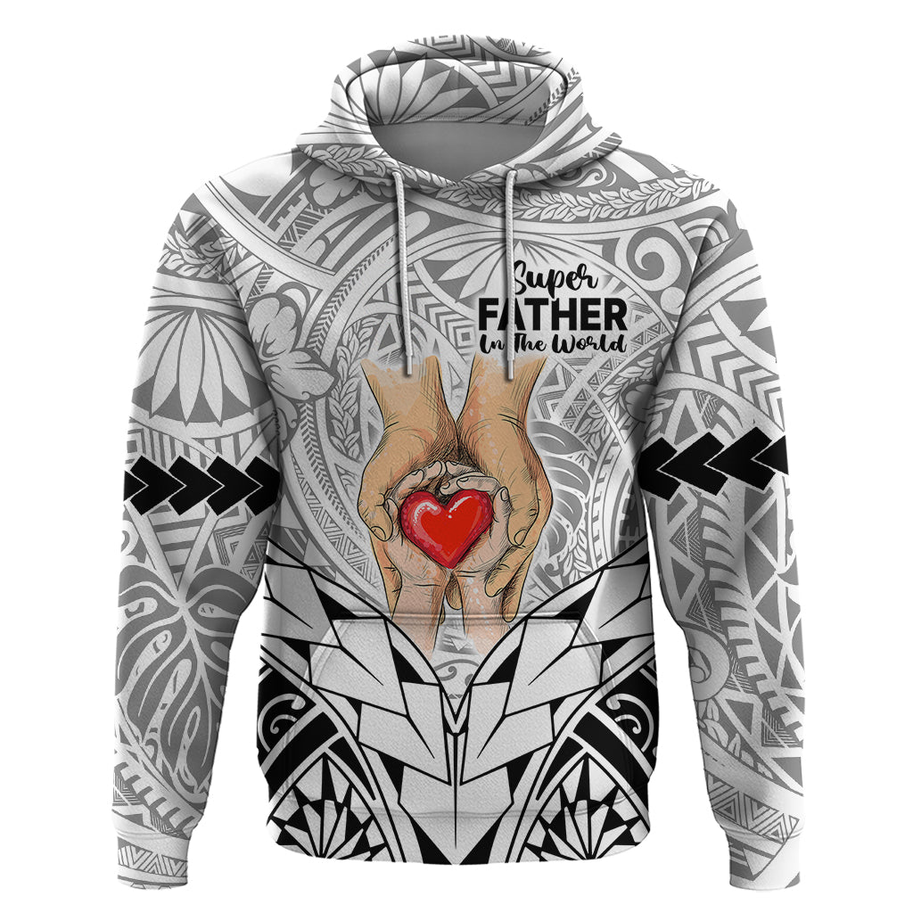 Personalised Polynesian Father's Day Gift For Dad Hoodie Super Father In The World - Black Polynesian Pattern LT9