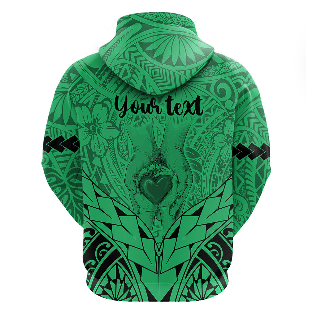 Personalised Polynesian Father's Day Gift For Dad Hoodie Super Father In The World - Green Polynesian Pattern LT9