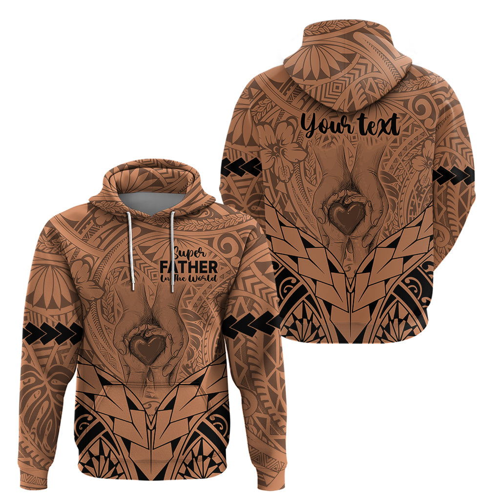 Personalised Polynesian Father's Day Gift For Dad Hoodie Super Father In The World - Nude Polynesian Pattern LT9