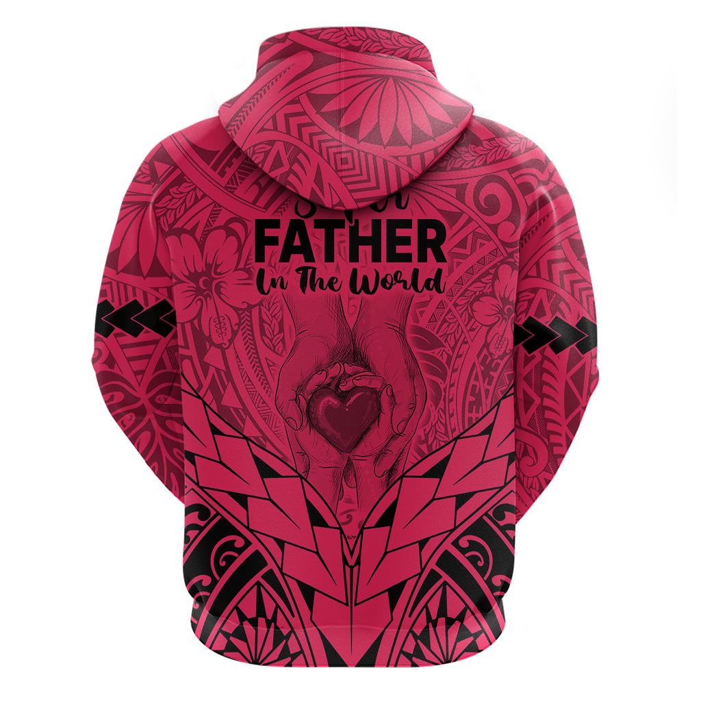 Polynesian Father's Day Gift For Dad Hoodie Super Father In The World - Pink Polynesian Pattern LT9