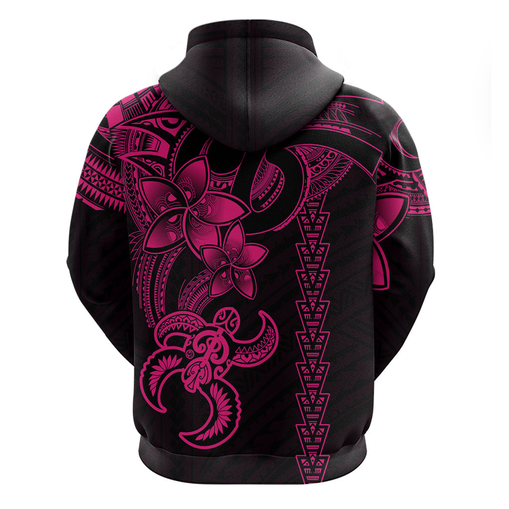 Hawaiian Tribal Hoodie Polynesian Kakau Turtle - Pink LT9