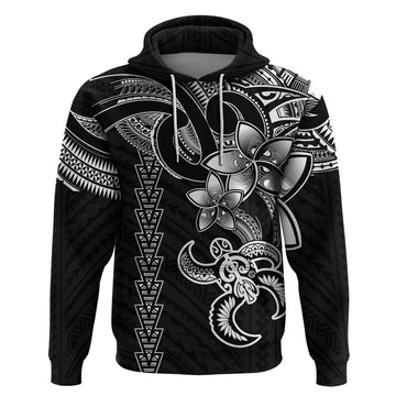 Hawaiian Tribal Hoodie Polynesian Kakau Turtle - White LT9