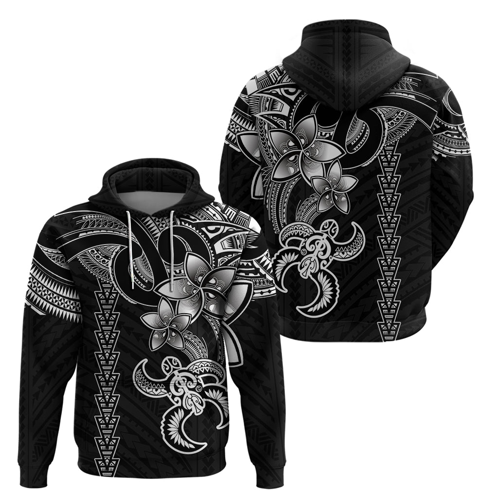 Hawaiian Tribal Hoodie Polynesian Kakau Turtle - White LT9