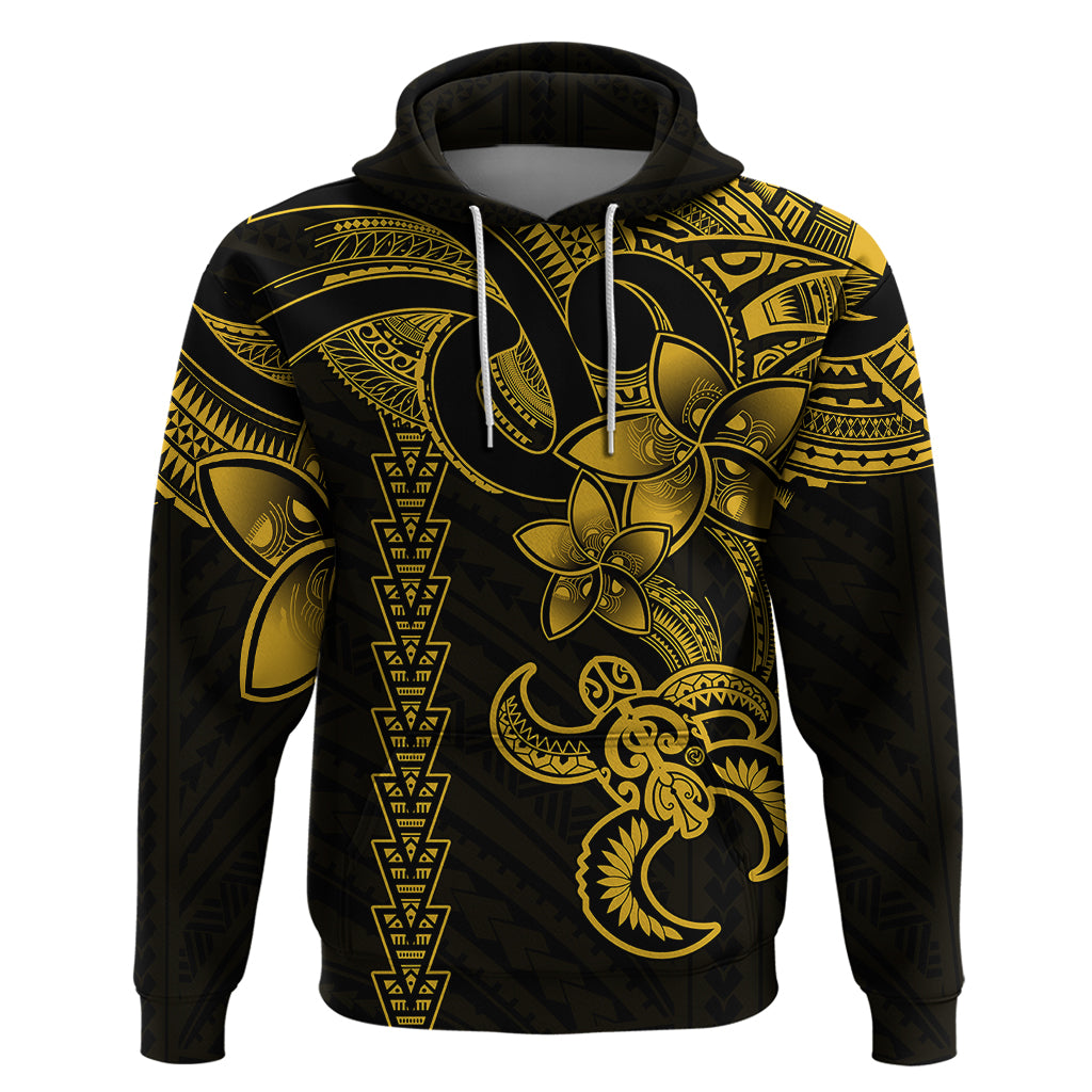 Hawaiian Tribal Hoodie Polynesian Kakau Turtle - Yellow LT9