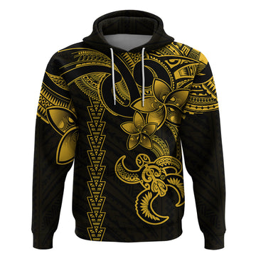 Hawaiian Tribal Hoodie Polynesian Kakau Turtle - Yellow LT9