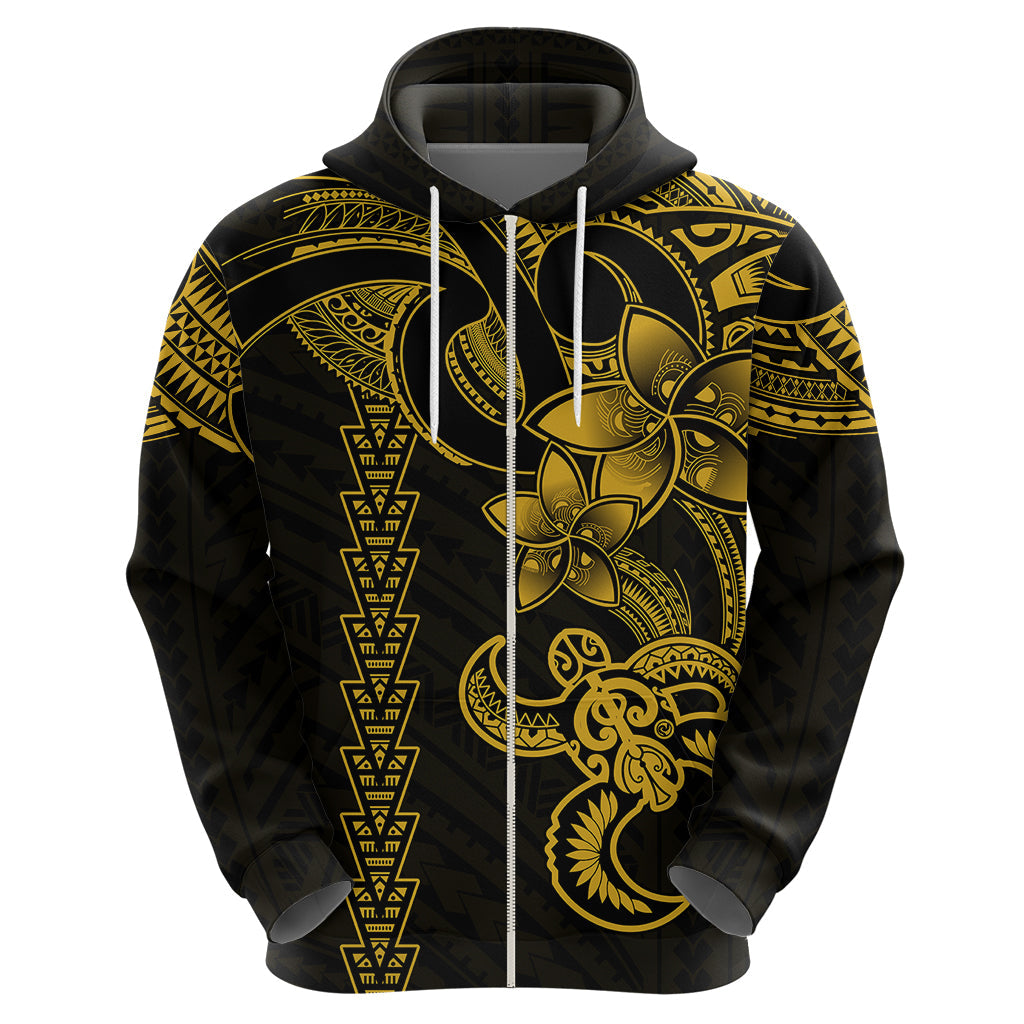 Hawaiian Tribal Hoodie Polynesian Kakau Turtle - Yellow LT9