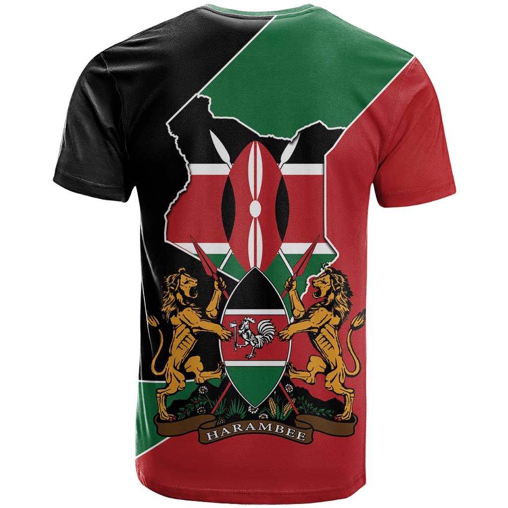 Kenya 254 T shirt Kenyan Flag Map Double Lion Shield LT9