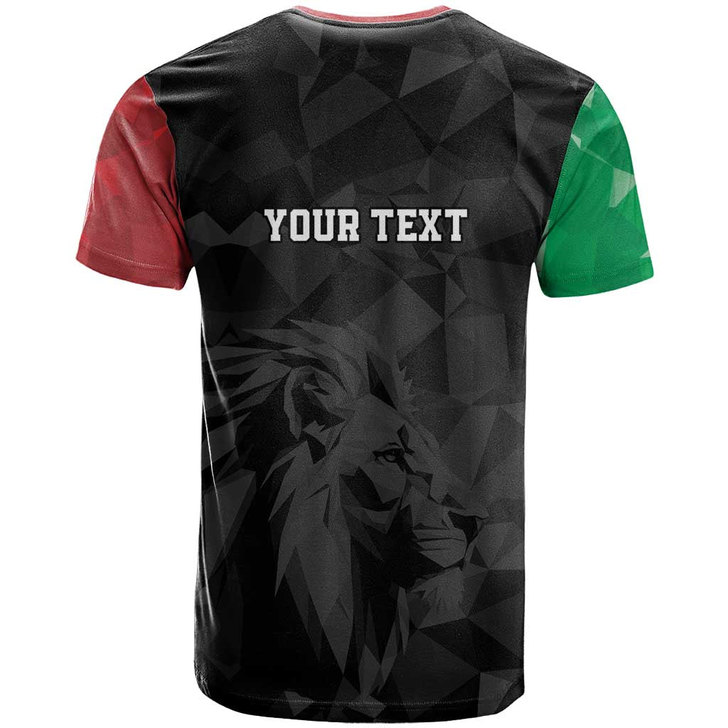 Personalized Kenya Maasai Shield T shirt Green Red Kenyan Lion Half Style LT9