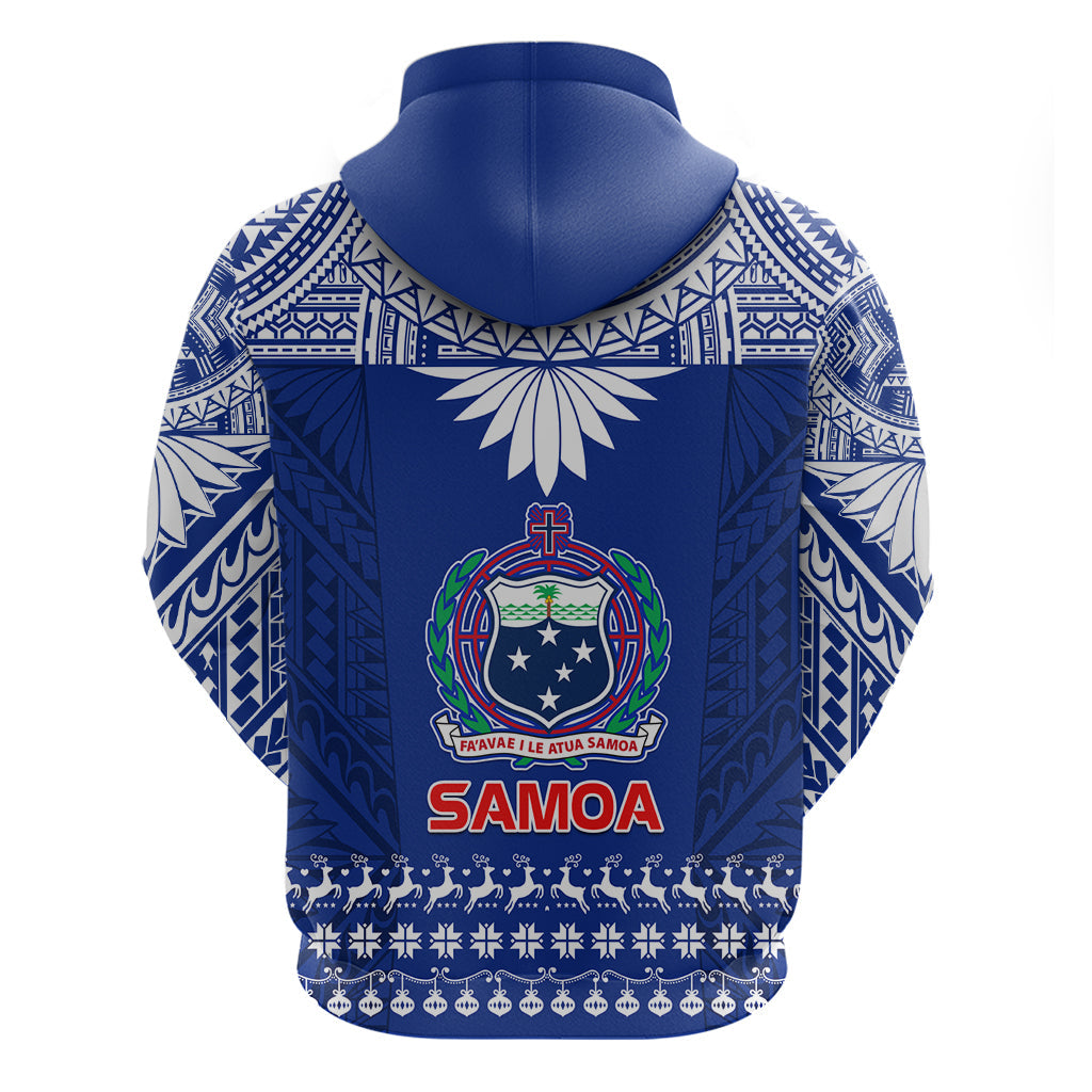 Toa Samoa Christmas Hoodie Samoa Siva Tau Manuia Le Kerisimasi Blue Vibe LT9