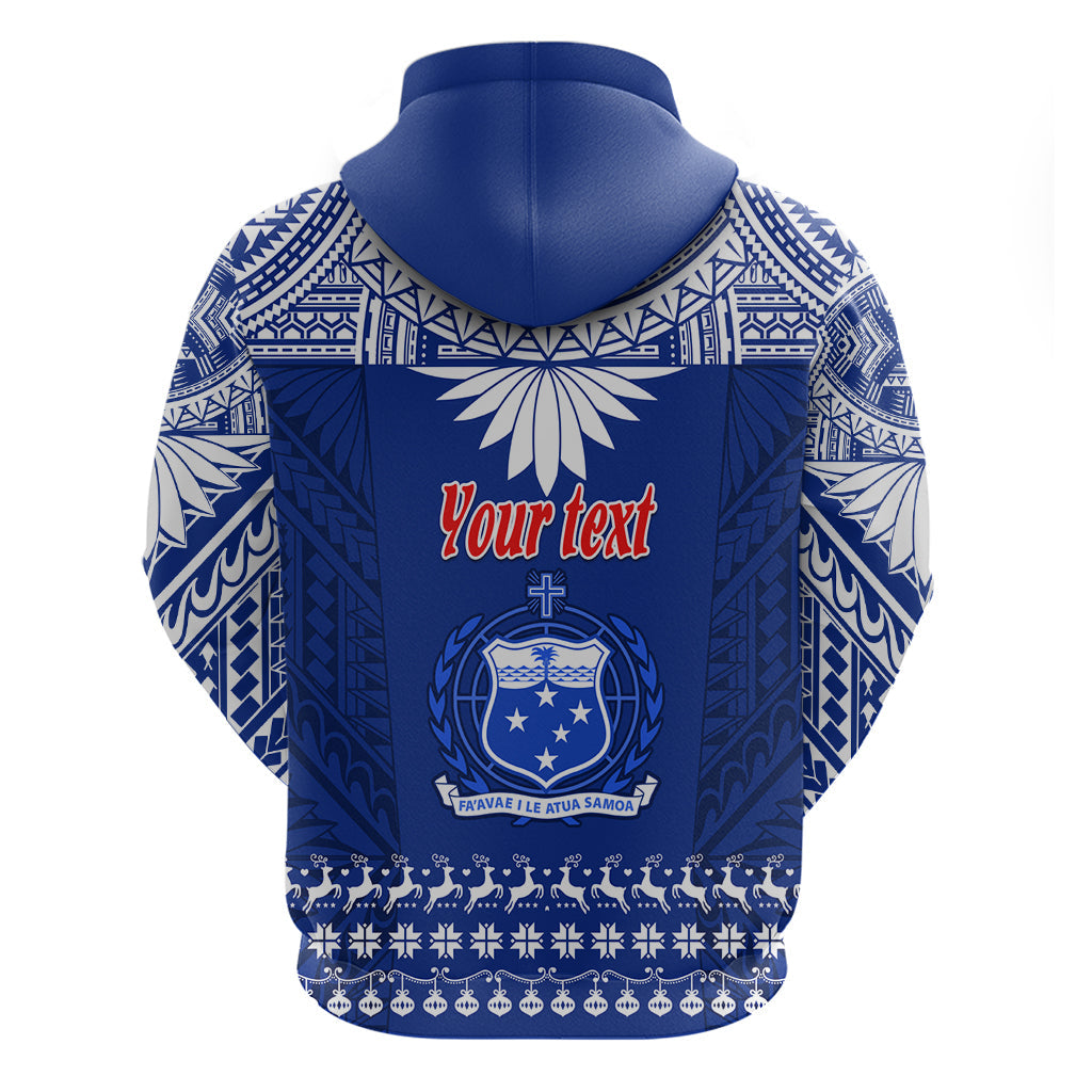 Personalised Toa Samoa Christmas Hoodie Samoa Siva Tau Manuia Le Kerisimasi Blue Vibe LT9