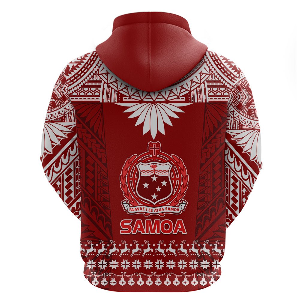 Toa Samoa Christmas Hoodie Samoa Siva Tau Manuia Le Kerisimasi Red Vibe LT9