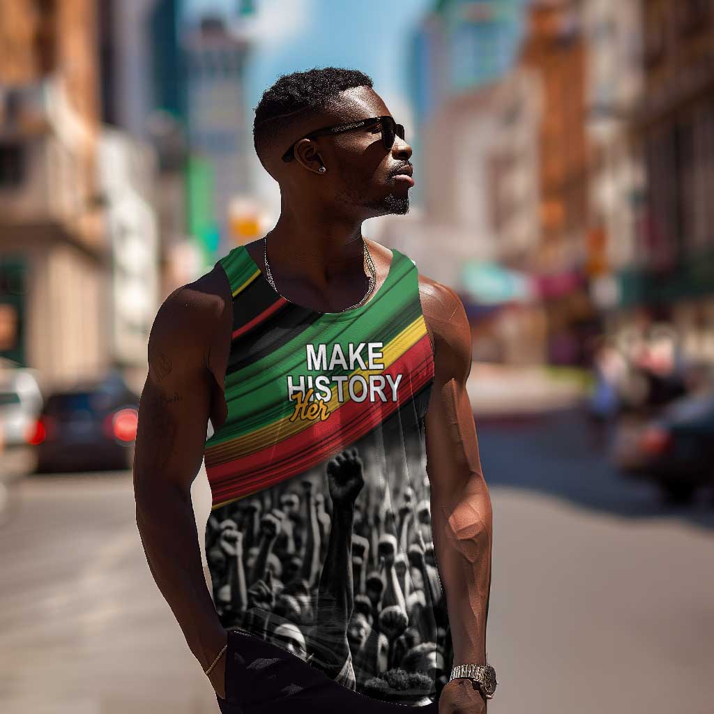 African-American History Month Men Tank Top Black Power Hand Make His-Herstories LT9