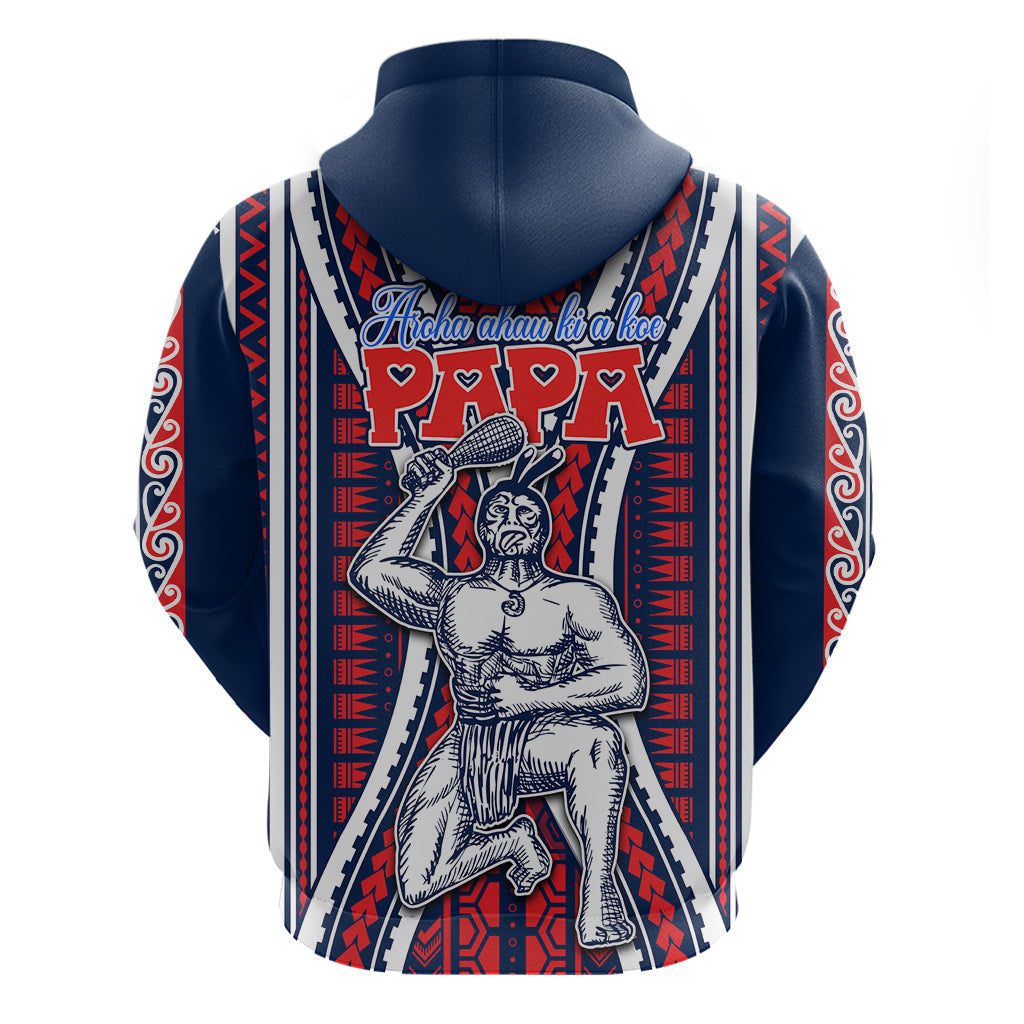 Personalised Aotearoa Father's Day Gift For Dad Hoodie Aroha Ahau Ki A Koe Papa - Maori Style Pattern LT9