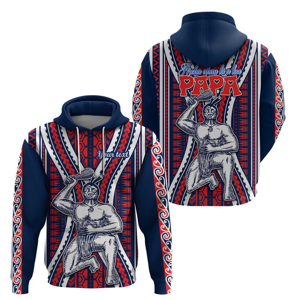 Personalised Aotearoa Father's Day Gift For Dad Hoodie Aroha Ahau Ki A Koe Papa - Maori Style Pattern LT9