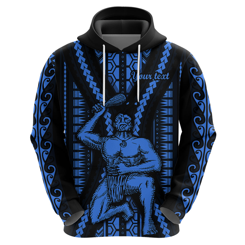 Personalised Aotearoa Father's Day Gift For Dad Hoodie Aroha Ahau Ki A Koe Papa - Blue Maori Style Pattern LT9
