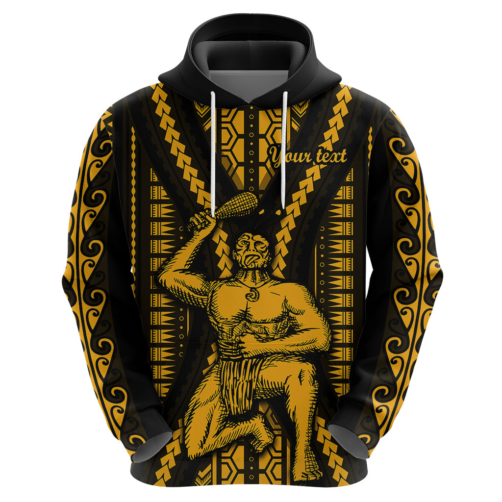 Personalised Aotearoa Father's Day Gift For Dad Hoodie Aroha Ahau Ki A Koe Papa - Gold Maori Style Pattern LT9