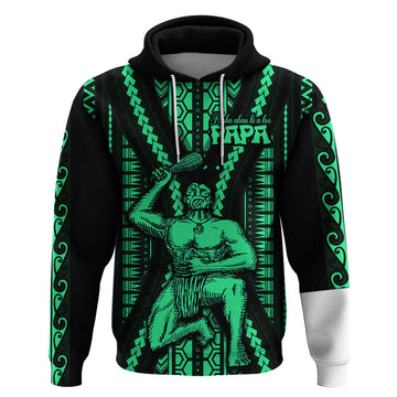 Maori Fathers Day New Zealand Hoodie Aroha Ahau Ki A Koe Papa - Green LT9